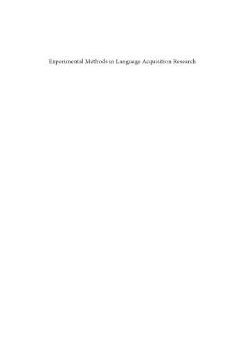 Experimental methods in language acquisition research