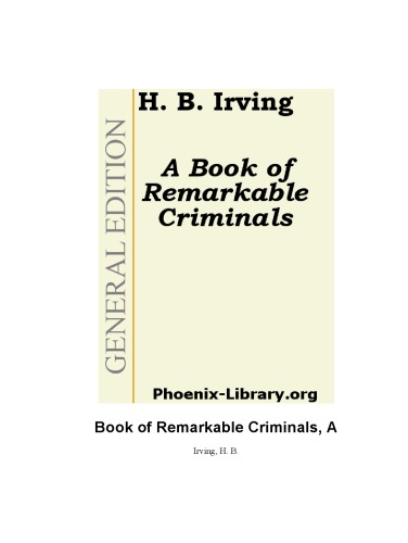 A Book of Remarkable Criminals