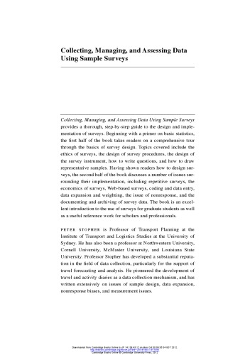 Collecting, Managing, and Assessing Data Using Sample Surveys