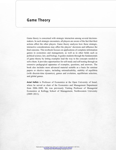 Game Theory: Interactive Strategies in Economics and Management