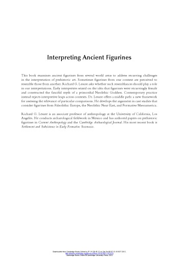 Interpreting Ancient Figurines: Context, Comparison, and Prehistoric Art