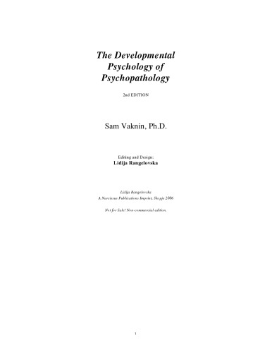 The Developmental Psychology of Psychopathology