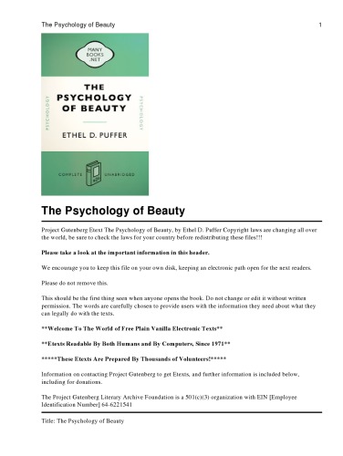 The Psychology of Beauty