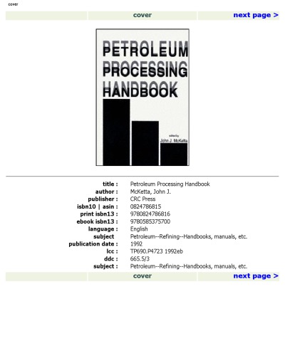 Petroleum processing handbook