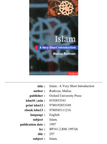 Islam : a very short introduction