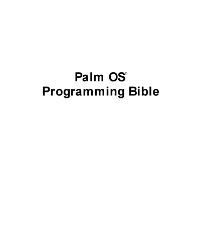 Palm OS Programming Bible