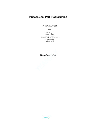 Professional Perl Programming