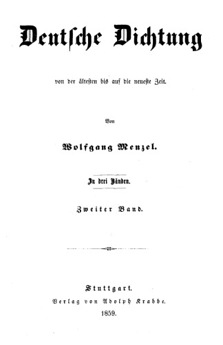 Deutsche Dichtung von der ältesten bis auf die neueste Zeit 2