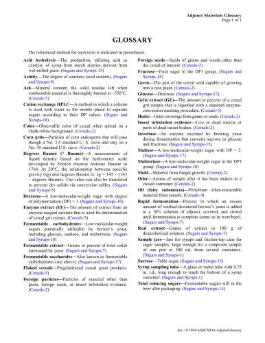 Methods of analysis of the American Society of Brewing Chemists