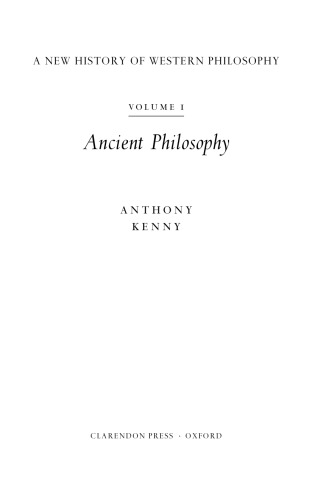 A New History of Western Philosophy Vol 1 Ancient Philosophy