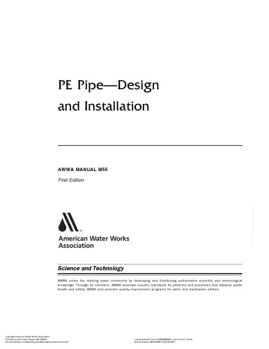 PE pipe : design and installation