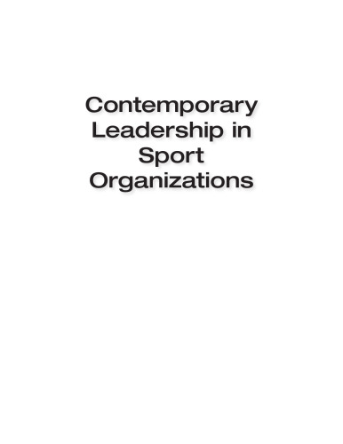 Contemporary leadership in sport organizations