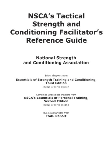 NSCA's tactical strength and conditioning facilitator's reference guide