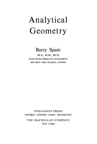 Analytical Geometry