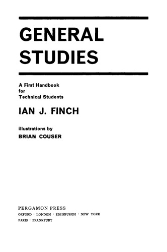 General Studies. A First Handbook for Technical Students