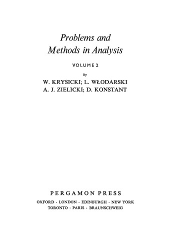 Problems and Methods in Analysis