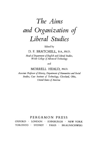 The Aims and Organization of Liberal Studies