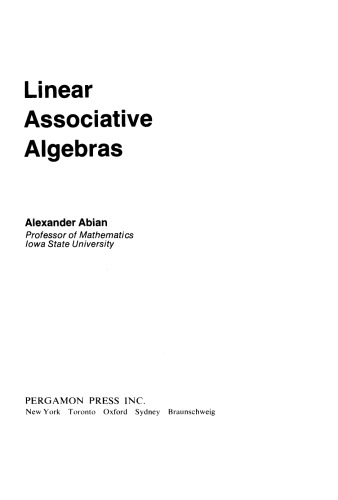 Linear Associative Algebras