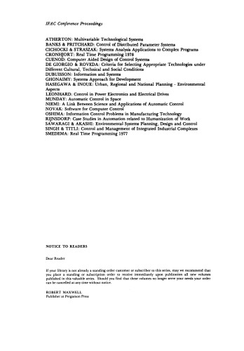 Safety of Computer Control Systems. Proceedings of the IFAC Workshop, Stuttgart, Federal Republic of Germany, 16–18 May 1979