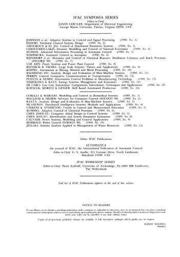 Automatic Control in Aerospace 1989. Selected Papers from the IFAC Symposium, Tsukuba, Japan, 17–21 July 1989