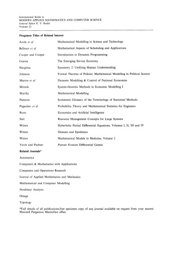 System-Theoretic Methods in Economic Modelling II