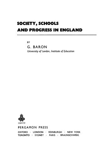 Society, Schools and Progress in England