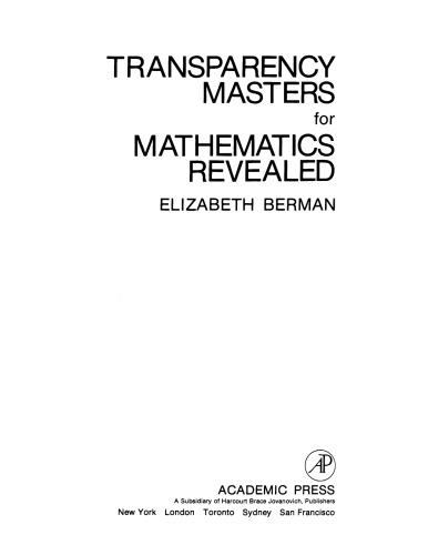 Transparency Masters for Mathematics Revealed