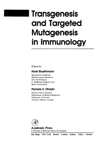 Transgenesis and Targeted Mutagenesis in Immunology