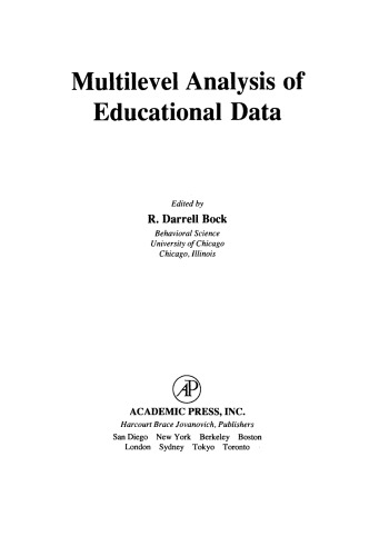 Multilevel Analysis of Educational Data