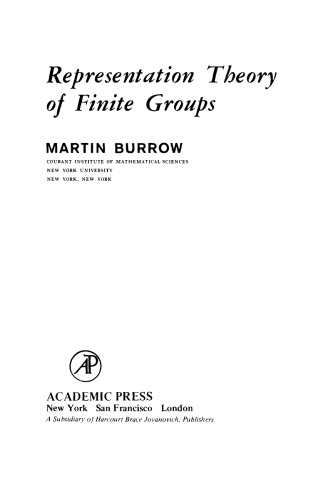 Representation Theory of Finite Groups