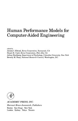 Human Performance Models for Computer-Aided Engineering