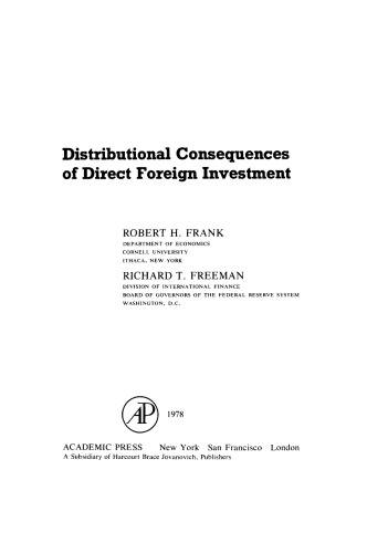 Distributional Consequences of Direct Foreign Investment