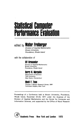 Statistical Computer Performance Evaluation