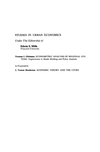 Econometric Analysis of Regional Systems. Explorations in Model Building and Policy Analysis