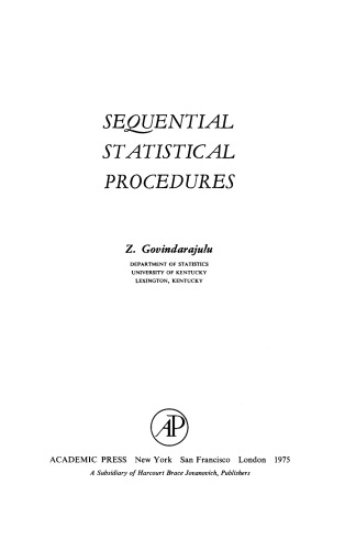 Sequential Statistical Procedures