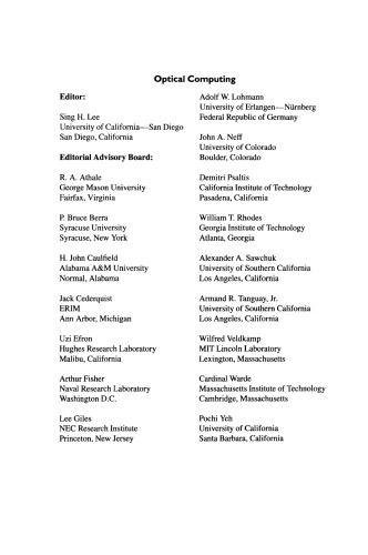 Optical Computing Hardware. Optical Computing