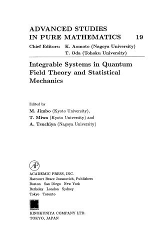 Integrable Sys Quantum Field Theory