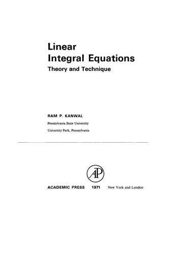 Linear Integral Equations. Theory and Technique