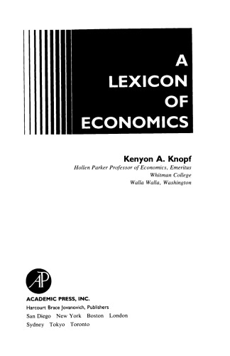 A Lexicon of Economics