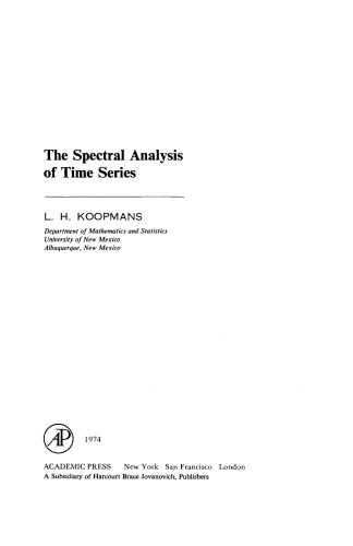 The Spectral Analysis of Time Series