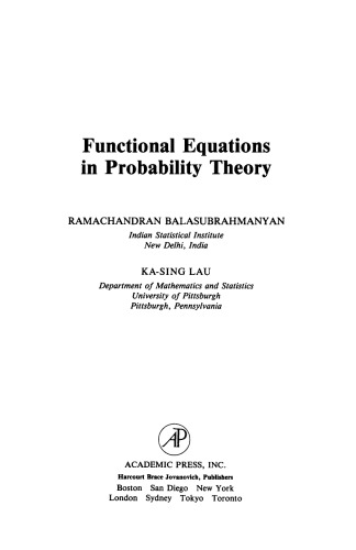 Functional Equations in Probability Theory