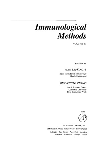 Immunological Methods. Volume III