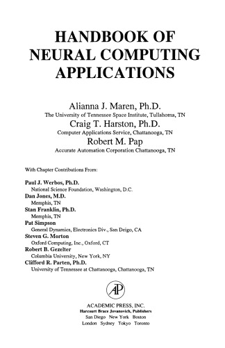 Handbook of Neural Computing Applications