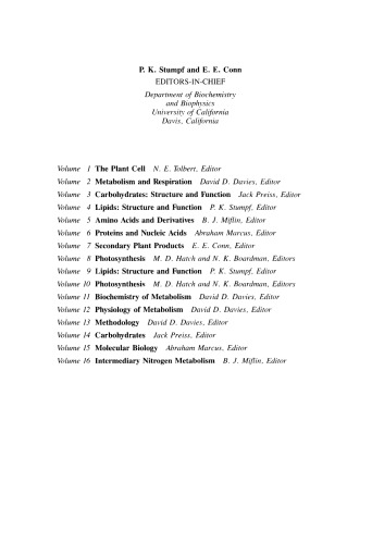 Biochemistry of Metabolism. A Comprehensive Treatise