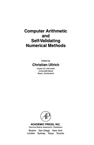 Computer Arithmetic and Self-Validating Numerical Methods