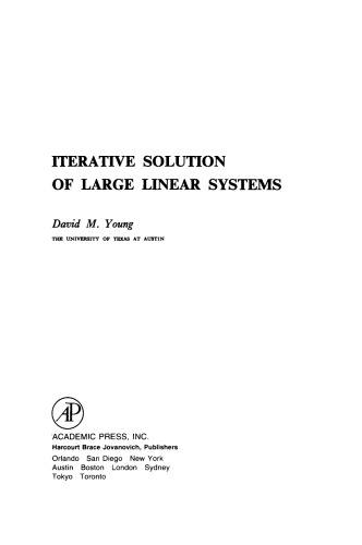 Iterative Solution of Large Linear Systems