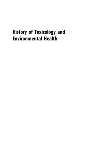 History of Toxicology and Environmental Health