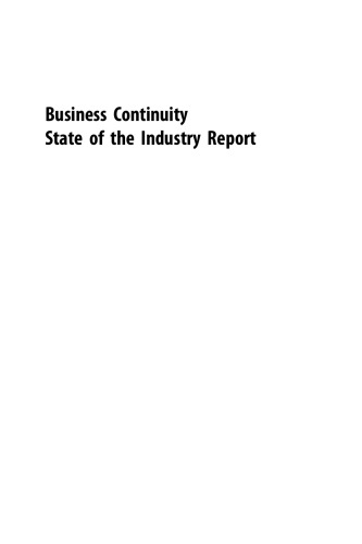 Business Continuity Programs. State of the Industry Report