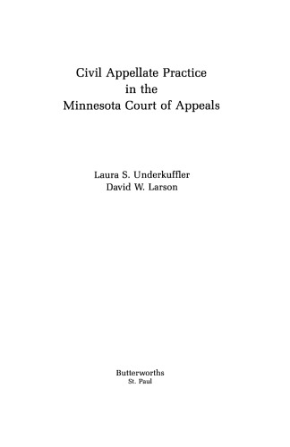 Civil Appellate Practice in the Minnesota Court of Appeals