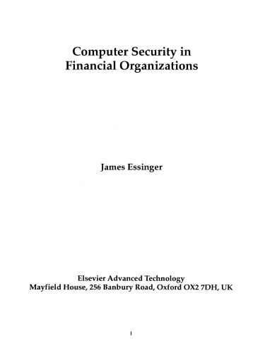 Computer Security in Financial Organisations